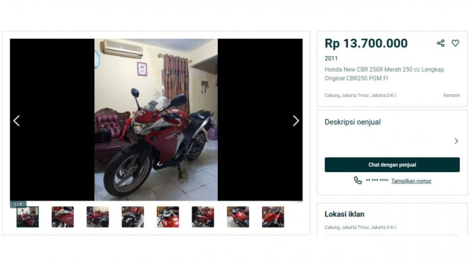 Honda CBR 250 bekas