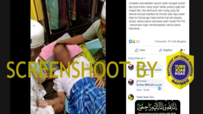 Hoax Kiai Kohar dikeroyok hingga meninggal