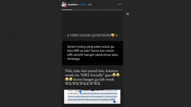 Heboh unggahan Tasqia Syabira soal susuk