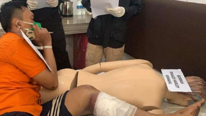 Reka ulang kasus pembunuhan mutilasi Rinaldi