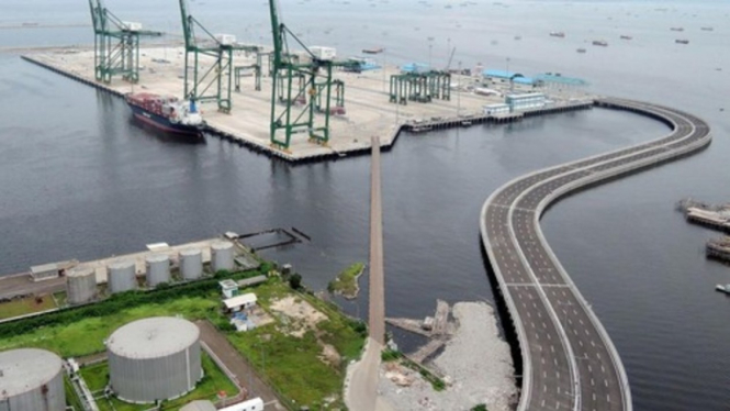 Pelabuhan Patimban di Subang, Jawa Barat.