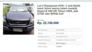 Lelang mobil mewah rampasan tindak pidan korupsi oleh KPK