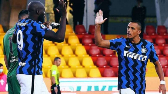 Pemain Inter Milan, Romelu Lukaku dan Alexis Sanchez.