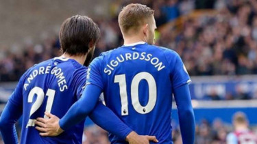 Pemain Everton, Gylfi Thor Sigurdsson.
