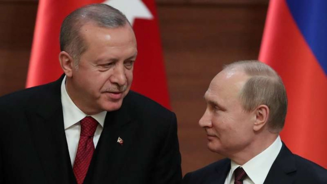 Presiden Turki Recep Tayyip Erdogan dan Presiden Rusia Vladimir Putin
