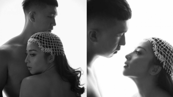 Pose foto Nikita Willy dan Indra Priawan 