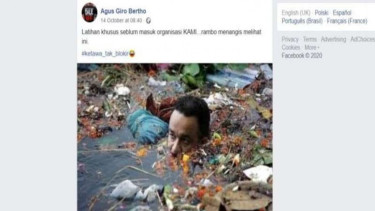 Hoax Anies Baswedan berendam di sungai penuh sampah