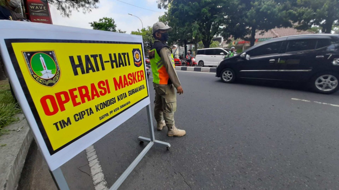 Pelanggar Razia Masker di Solo
