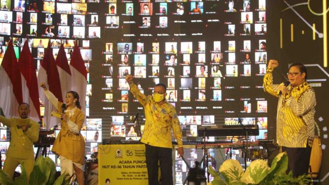 Ketua Umum Golkar Airlangga Hartarto dalam acara puncak HUT ke-56 Partai Golkar. (Foto ilustrasi)