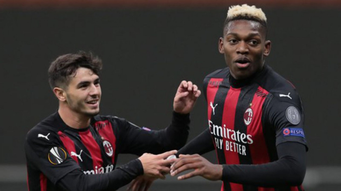 Pilar AC Milan, Brahim Diaz (kiri) dan Rafael Leao.
