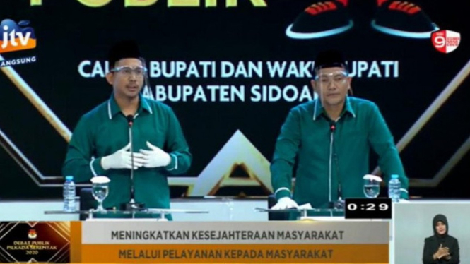Peserta debat publik di Pilkada Sidoarjo, Jawa Timur (antara)