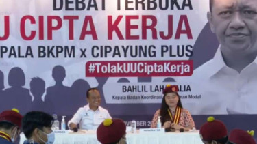Debat terbuka Kepala BKPM dengan Mahasiswa Cipayung Plus.