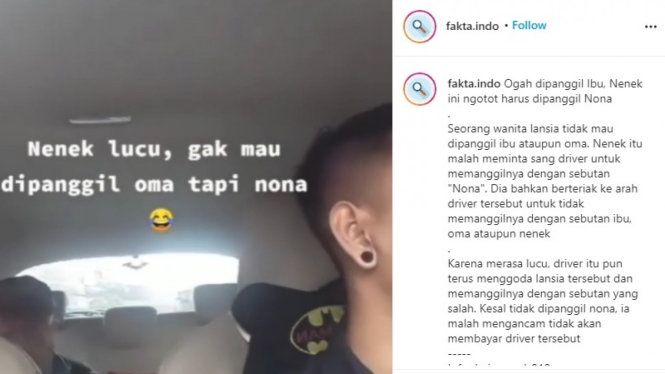 Video Kocak, Wanita Lansia Ogah Dipanggil Nenek, Ngotot Harus Dipanggil Nona