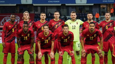 Timnas Belgia saat uji coba melawan Swiss