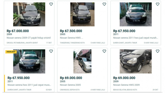 Iklan mobil bekas Nissan Serena