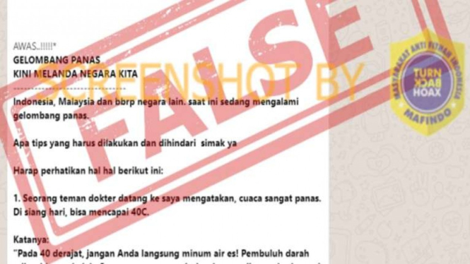 Hoax gelombang panas melanda Indonesia