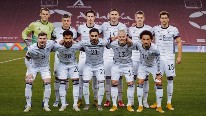 Timnas Jerman saat menghadapi Spanyol