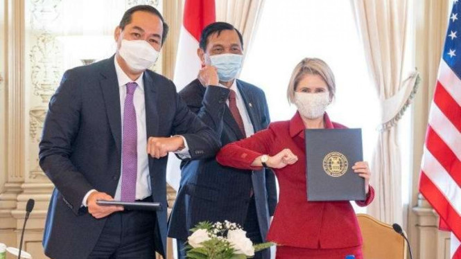 Dubes RI Muhammad Lutfi, Menko Luhut dan Presiden EXIM Bank AS Kimberly.