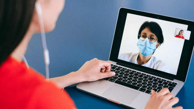 Ilustrasi teknologi telehealth.