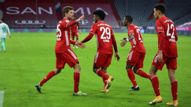 Selebrasi pemain Bayern Munich.