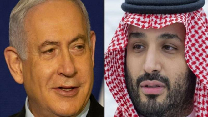 Perdana Menteri Israel Benjamin Netanyahu dan Putra Mahkota Arab Saudi Mohammed bin Salman