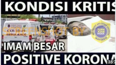 Hoax Habib Rizieq Shihab kritis karena positif corona