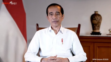 Presiden Joko Widodo saat konferesi pers kedatangan vaksin COVID-19 
