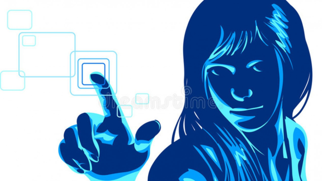 Ilustrasi hacker cantik.
