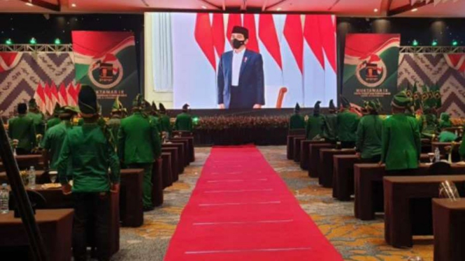 Presiden Jokowi membuka Muktamar PPP secara virtual, Jumat 18 Desember 2020.
