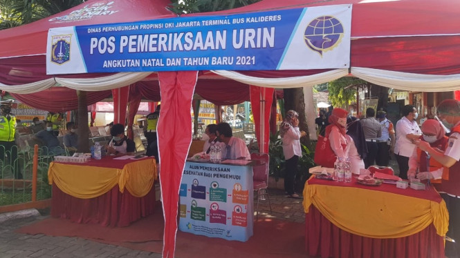 Pos pemeriksaan urine di Terminal Kalideres.