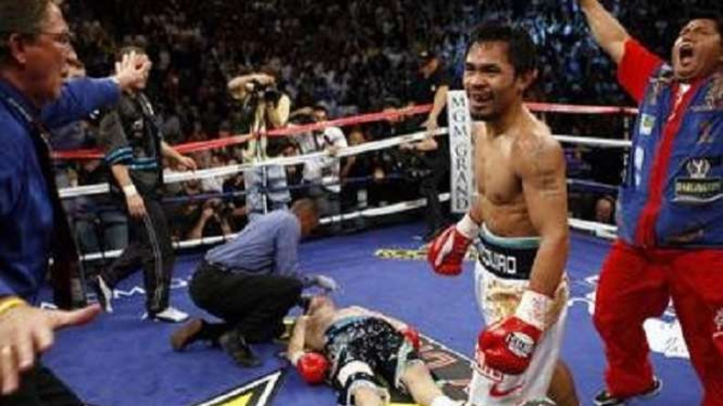 Manny Pacquiao saat hancurkan Ricky Hatton