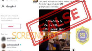 Hoax detik-detik pesawat Sriwijaya Air sebelum meledak dan jatuh