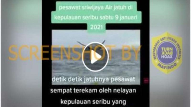 Hoax video detik-detik pesawat Sriwijaya Air jatuh
