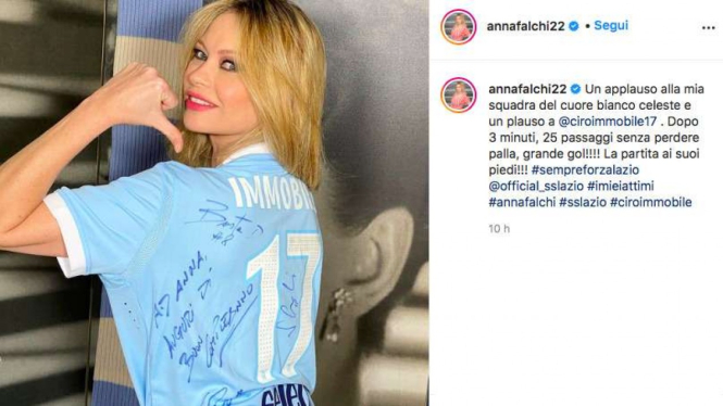 Anna Falchi, suporter Lazio