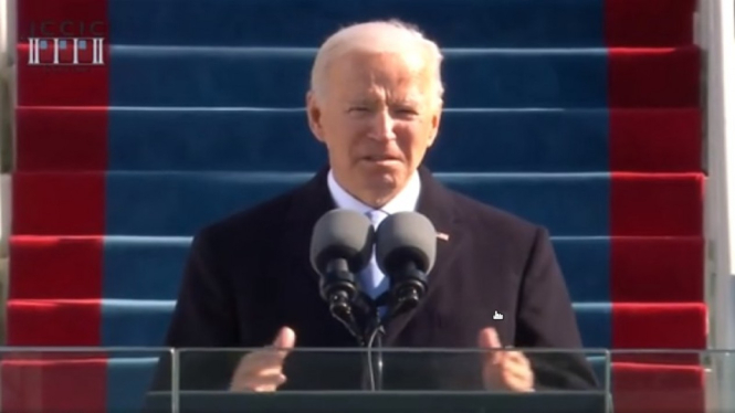 Pidato politik Joe Biden usai resmi dilantik sebagai Presiden AS ke-46 