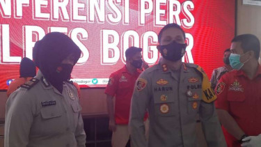 Konferensi pers Polres Bogor soal prostitusi di kawasan Puncak Bogor
