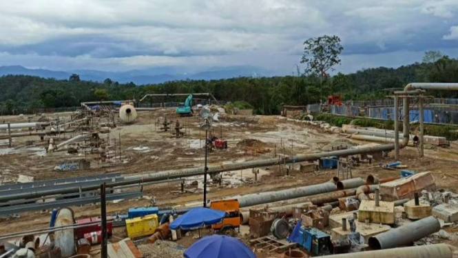 Pipa gas PLTP Sorik Marapi, Mandailing Natal, Sumatera Utara.
