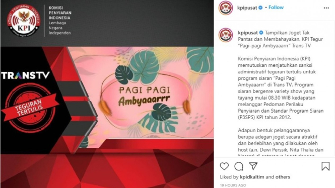 KPI tegur program Pagi Pagi Ambyaaarrr.