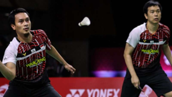 Pasangan ganda putra Indonesia, Mohammad Ahsan/Hendra Setiawan.