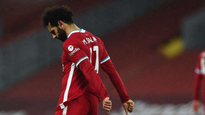 Ekspresi kekecewaan Mohamed Salah usai Liverpool dikalahkan Brighton