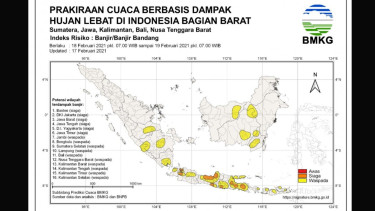 Peringatan dini BMKG soal Hujan di Pulau Jawa.