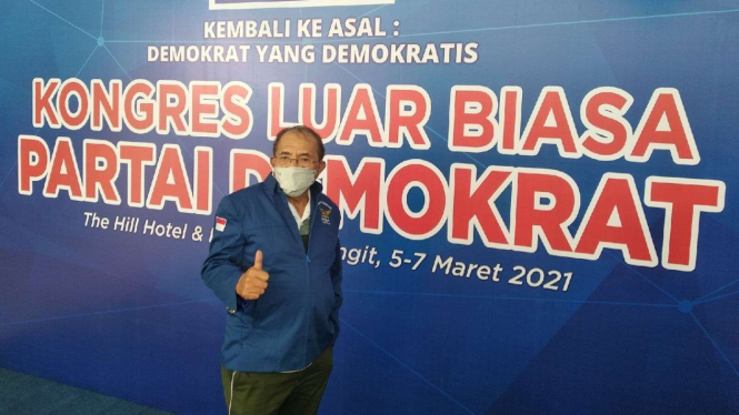 Max Sopacua di Arena KLB Partai Demokrat di Sibolangit, Sumatera Utara