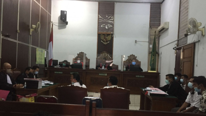 Suasana sidang kebakaran Kejagung di PN Jakarta Selatan.