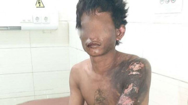 Pelaku yang tersetrum dan ditangkap polisi