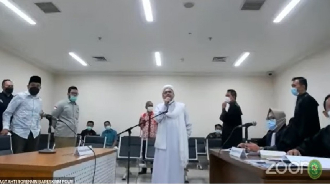 Habib Rizieq jalani sidang dengan agenda pembacaan dakwaan