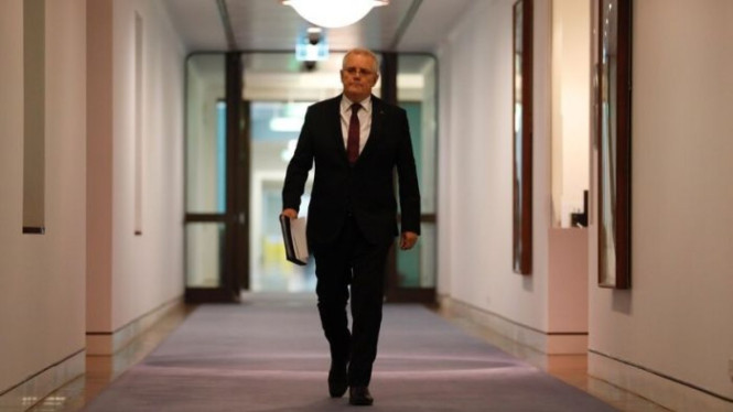PM Morrison memberikan konferensi pers soal perlakuan terhadap perempuan di negaranya, menyusul tuduhan pemerkosaan di Gedung Parlemen.s