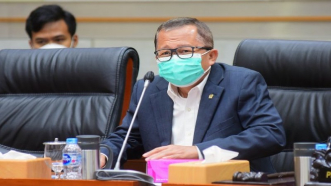 Anggota DPR RI Arsul Sani saat rapat dengar pendapat di DPR