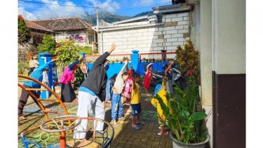 Kegiatan senam pagi bersama adik-adik TK Bustanul Athfal DAU Dusun Princi.
