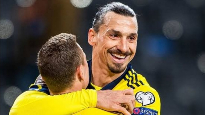 Striker veteran Timnas Swedia, Zlatan Ibrahimovic. 