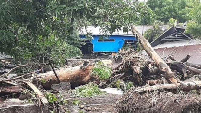 Ilustrasi banjir bandang.